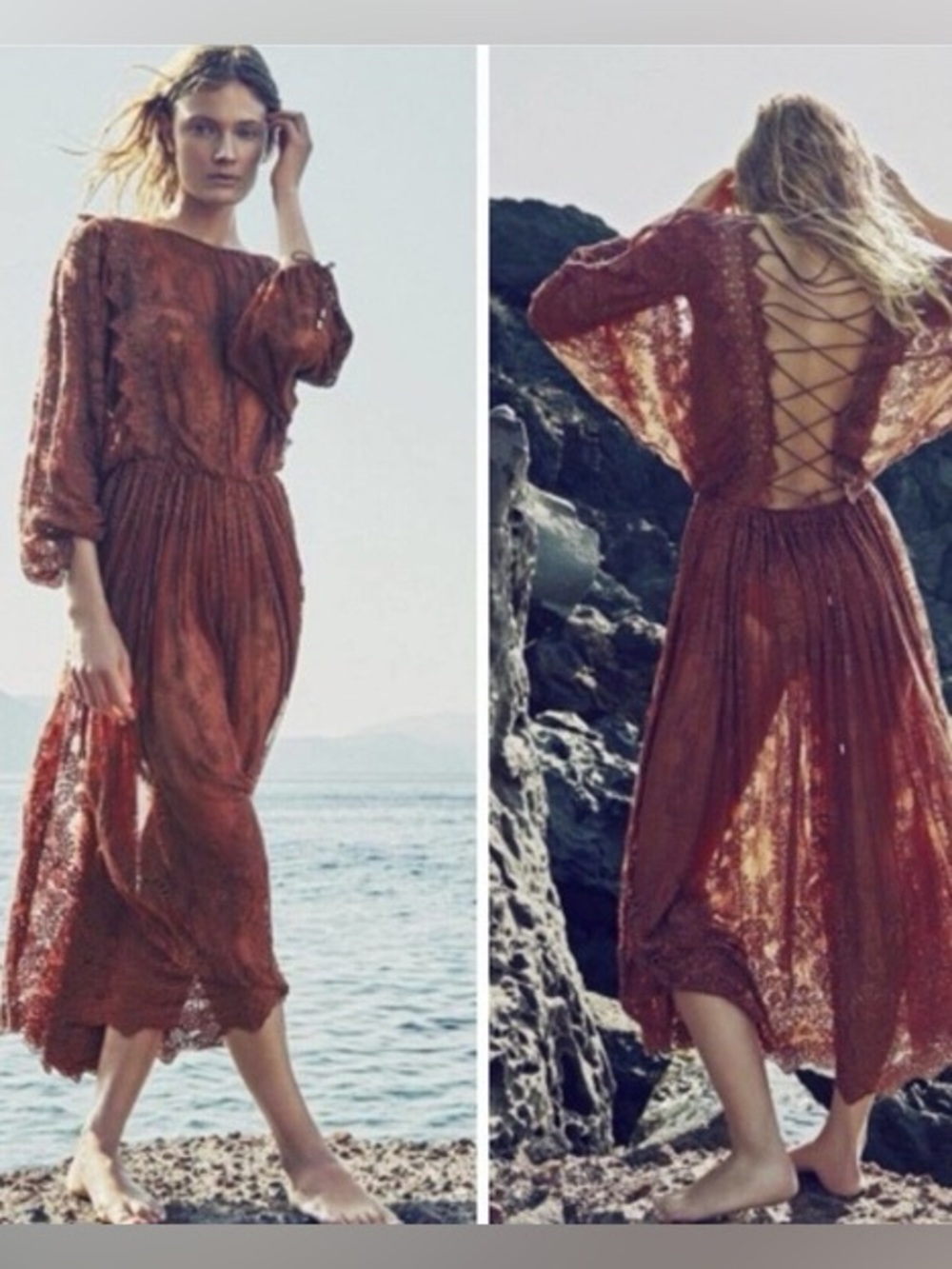 Zimmermann Alchemy Twine Embroidery Silk Dress Copper US 4-6 EU 38